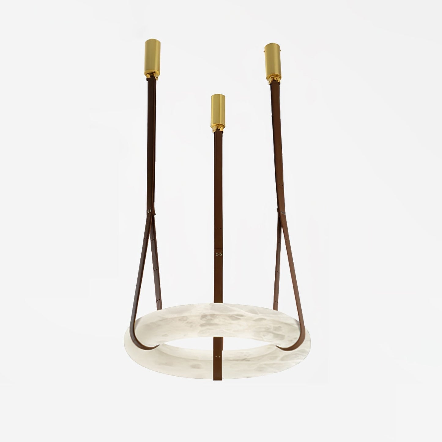 Hanglamp Alabaster Ring LED Donkerbruin Bruin Goud Woonkamer Eetkamer 3000K 4000K 6000K Ø30 Ø120cm Natuursteen Pendellamp