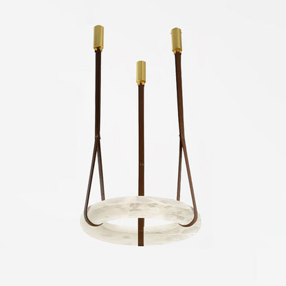 Hanglamp Alabaster Ring LED Donkerbruin Bruin Goud Woonkamer Eetkamer 3000K 4000K 6000K Ø30 Ø120cm Natuursteen Pendellamp