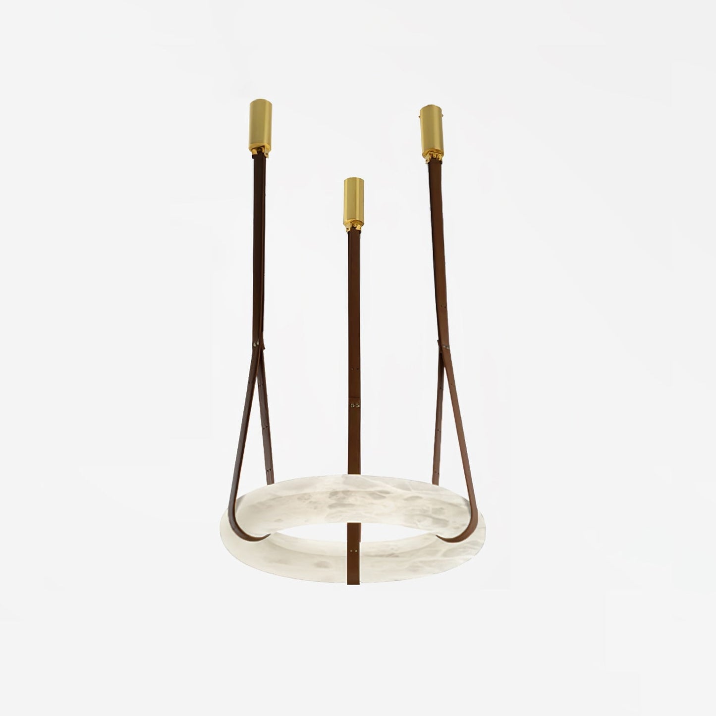 Hanglamp Alabaster Ring LED Donkerbruin Bruin Goud Woonkamer Eetkamer 3000K 4000K 6000K Ø30 Ø120cm Natuursteen Pendellamp