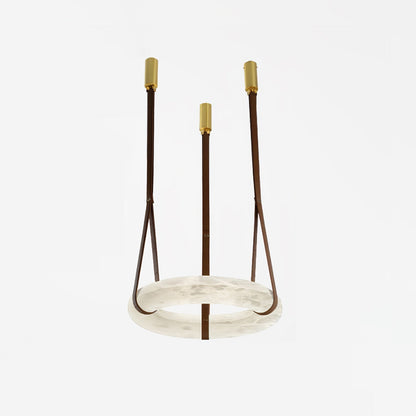 Hanglamp Alabaster Ring LED Donkerbruin Bruin Goud Woonkamer Eetkamer 3000K 4000K 6000K Ø30 Ø120cm Natuursteen Pendellamp