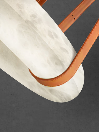 Hanglamp Alabaster Ring LED Donkerbruin Bruin Goud Woonkamer Eetkamer 3000K 4000K 6000K Ø30 Ø120cm Natuursteen Pendellamp
