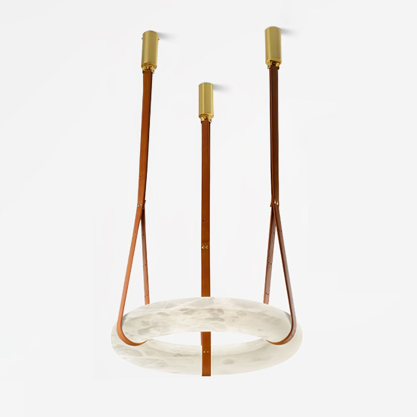 Hanglamp Alabaster Ring LED Donkerbruin Bruin Goud Woonkamer Eetkamer 3000K 4000K 6000K Ø30 Ø120cm Natuursteen Pendellamp