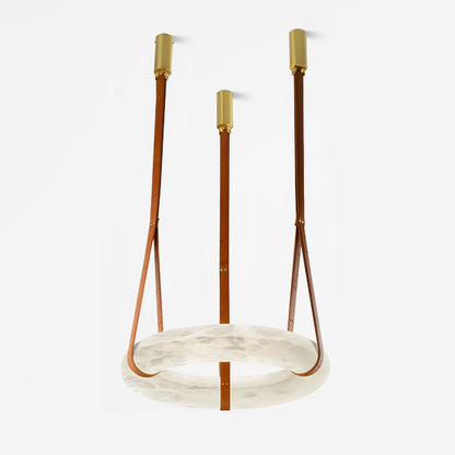 Hanglamp Alabaster Ring LED Donkerbruin Bruin Goud Woonkamer Eetkamer 3000K 4000K 6000K Ø30 Ø120cm Natuursteen Pendellamp