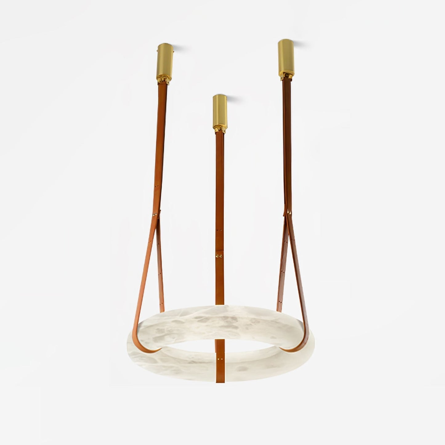 Hanglamp Alabaster Ring LED Donkerbruin Bruin Goud Woonkamer Eetkamer 3000K 4000K 6000K Ø30 Ø120cm Natuursteen Pendellamp