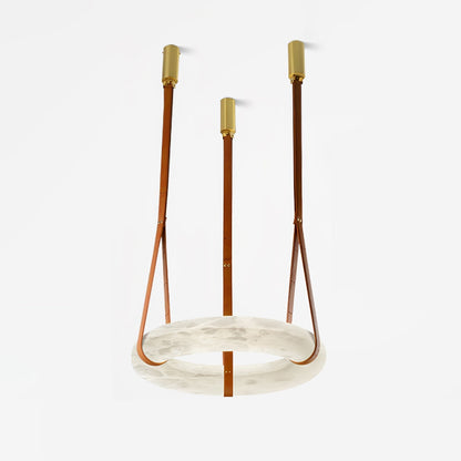 Hanglamp Alabaster Ring LED Donkerbruin Bruin Goud Woonkamer Eetkamer 3000K 4000K 6000K Ø30 Ø120cm Natuursteen Pendellamp