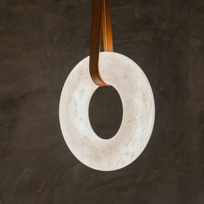 Hanglamp Alabaster Ring LED Donkerbruin Bruin Goud Woonkamer Eetkamer 3000K 4000K 6000K Ø30 Ø120cm Natuursteen Pendellamp