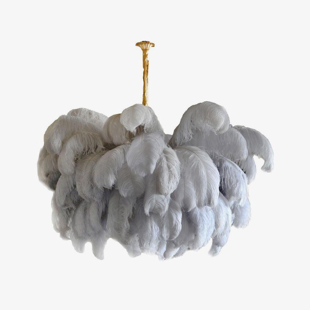 Veren Kroonluchter 56 Handgekleurde Pluimen Messing Fitting Goud Zilver Hollywood Glamour Statement Verlichting
