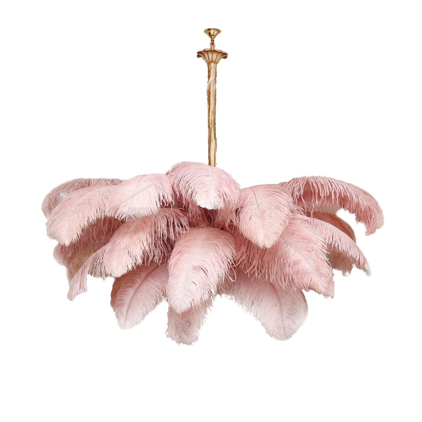 Veren Kroonluchter 56 Handgekleurde Pluimen Messing Fitting Goud Zilver Hollywood Glamour Statement Verlichting