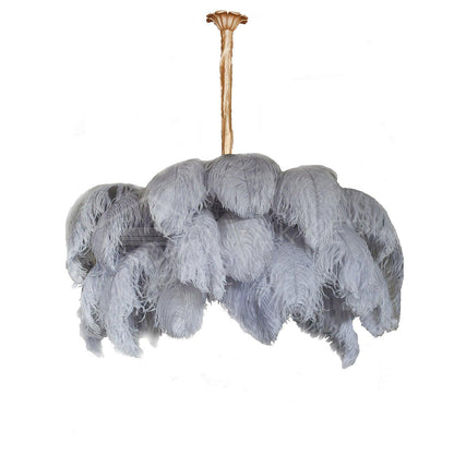 Veren Kroonluchter 56 Handgekleurde Pluimen Messing Fitting Goud Zilver Hollywood Glamour Statement Verlichting