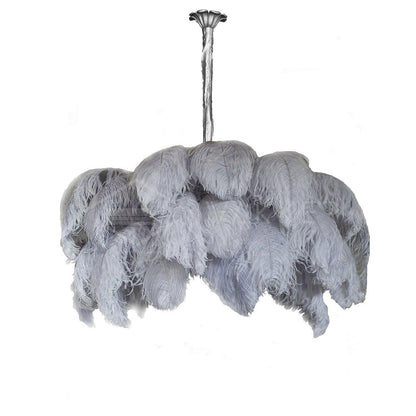 Veren Kroonluchter 56 Handgekleurde Pluimen Messing Fitting Goud Zilver Hollywood Glamour Statement Verlichting