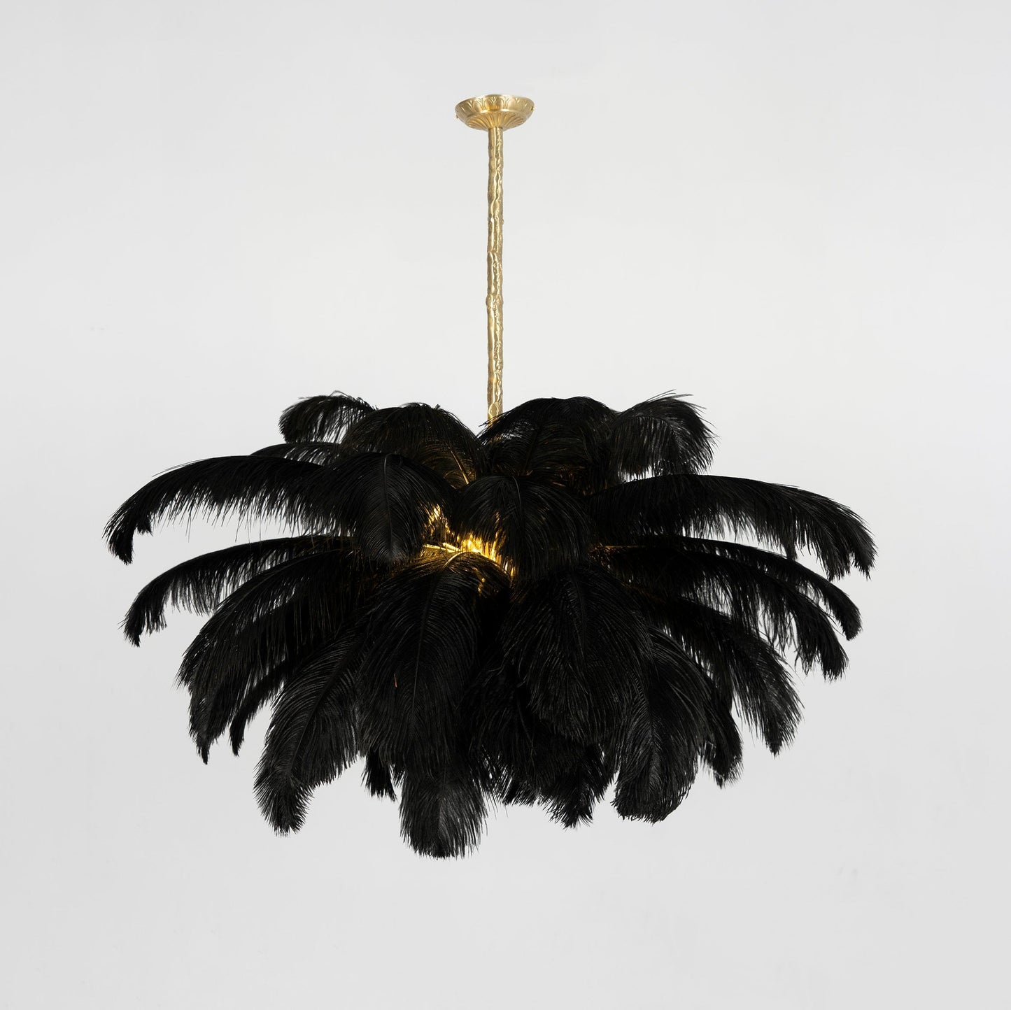 Veren Kroonluchter 56 Handgekleurde Pluimen Messing Fitting Goud Zilver Hollywood Glamour Statement Verlichting