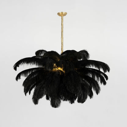 Veren Kroonluchter 56 Handgekleurde Pluimen Messing Fitting Goud Zilver Hollywood Glamour Statement Verlichting