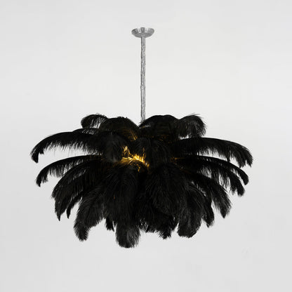 Veren Kroonluchter 56 Handgekleurde Pluimen Messing Fitting Goud Zilver Hollywood Glamour Statement Verlichting
