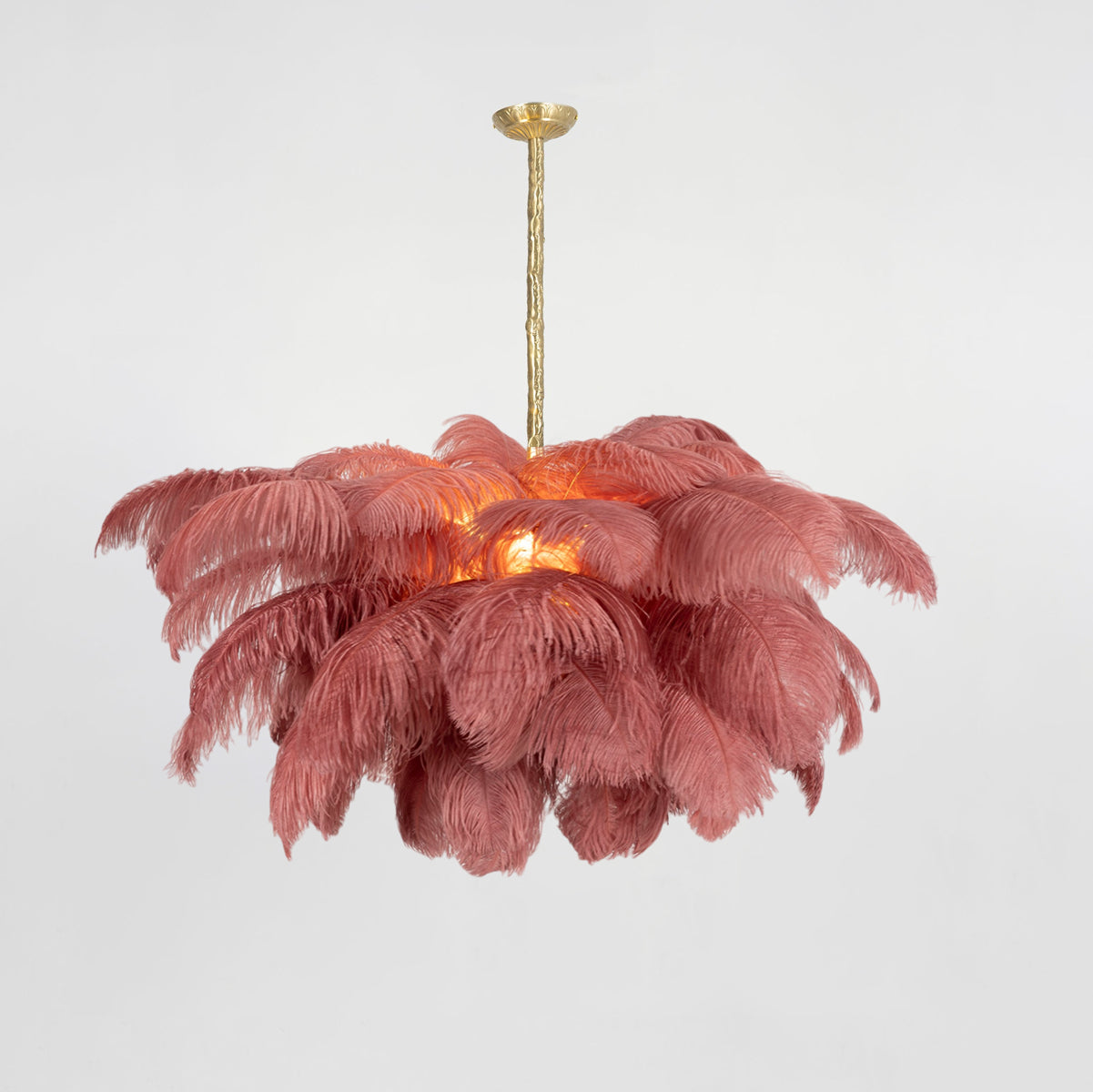 Veren Kroonluchter 56 Handgekleurde Pluimen Messing Fitting Goud Zilver Hollywood Glamour Statement Verlichting