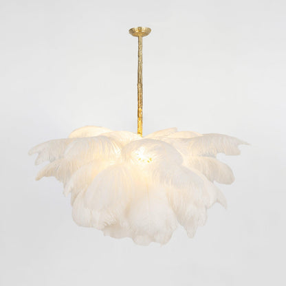 Veren Kroonluchter 56 Handgekleurde Pluimen Messing Fitting Goud Zilver Hollywood Glamour Statement Verlichting