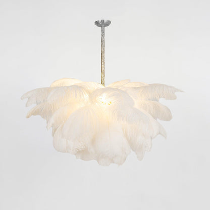 Veren Kroonluchter 56 Handgekleurde Pluimen Messing Fitting Goud Zilver Hollywood Glamour Statement Verlichting