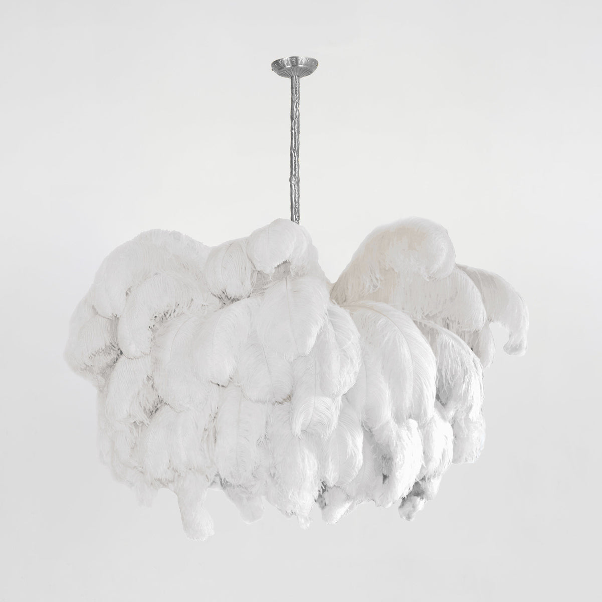 Veren Kroonluchter 56 Handgekleurde Pluimen Messing Fitting Goud Zilver Hollywood Glamour Statement Verlichting