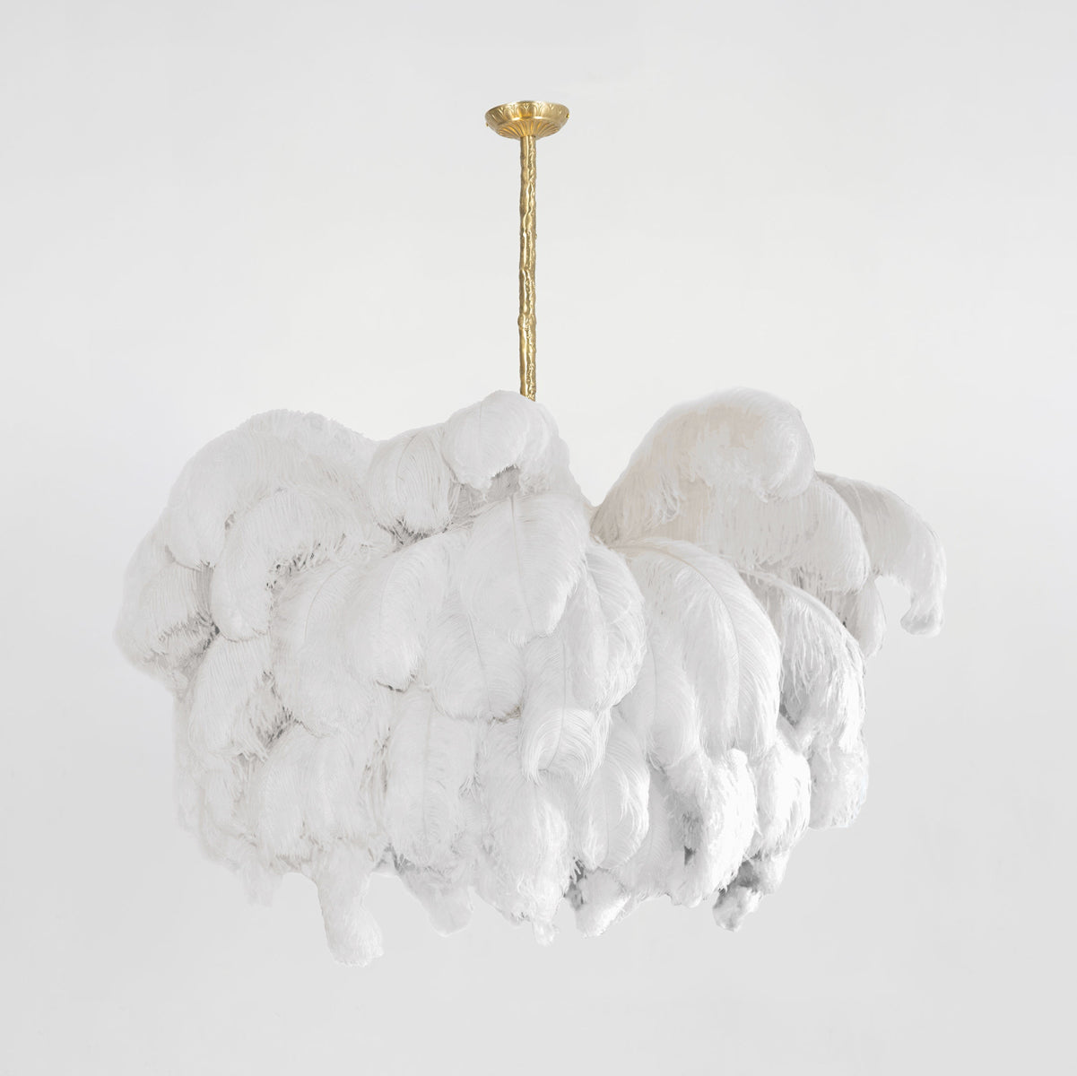 Veren Kroonluchter 56 Handgekleurde Pluimen Messing Fitting Goud Zilver Hollywood Glamour Statement Verlichting