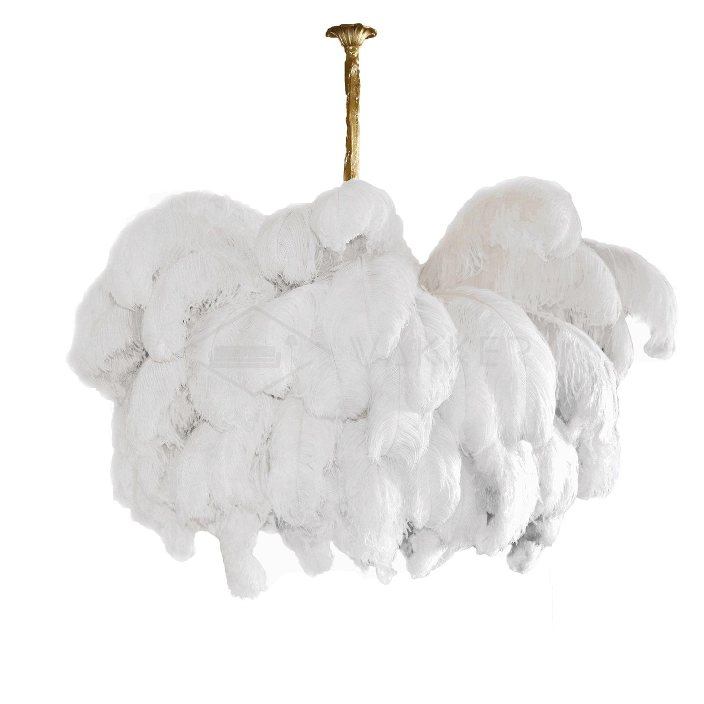 Veren Kroonluchter 56 Handgekleurde Pluimen Messing Fitting Goud Zilver Hollywood Glamour Statement Verlichting