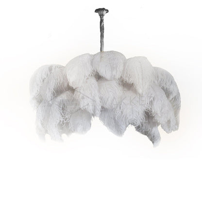 Veren Kroonluchter 56 Handgekleurde Pluimen Messing Fitting Goud Zilver Hollywood Glamour Statement Verlichting
