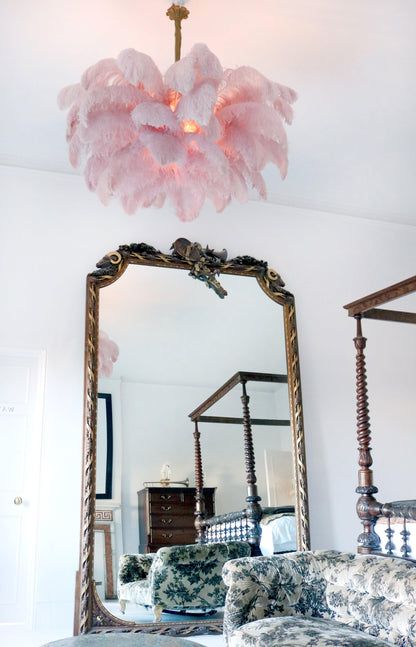 Veren Kroonluchter 56 Handgekleurde Pluimen Messing Fitting Goud Zilver Hollywood Glamour Statement Verlichting