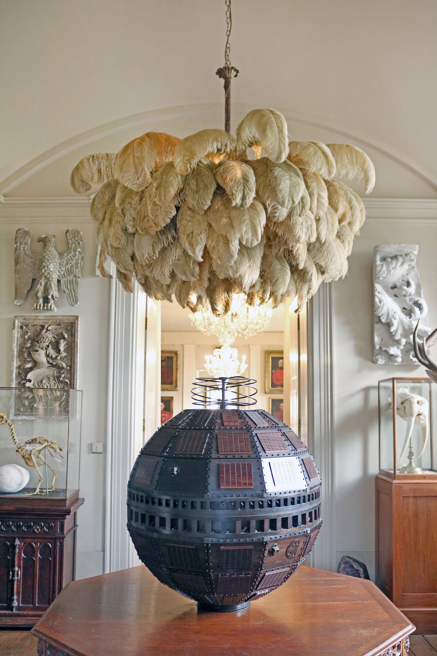 Veren Kroonluchter 56 Handgekleurde Pluimen Messing Fitting Goud Zilver Hollywood Glamour Statement Verlichting