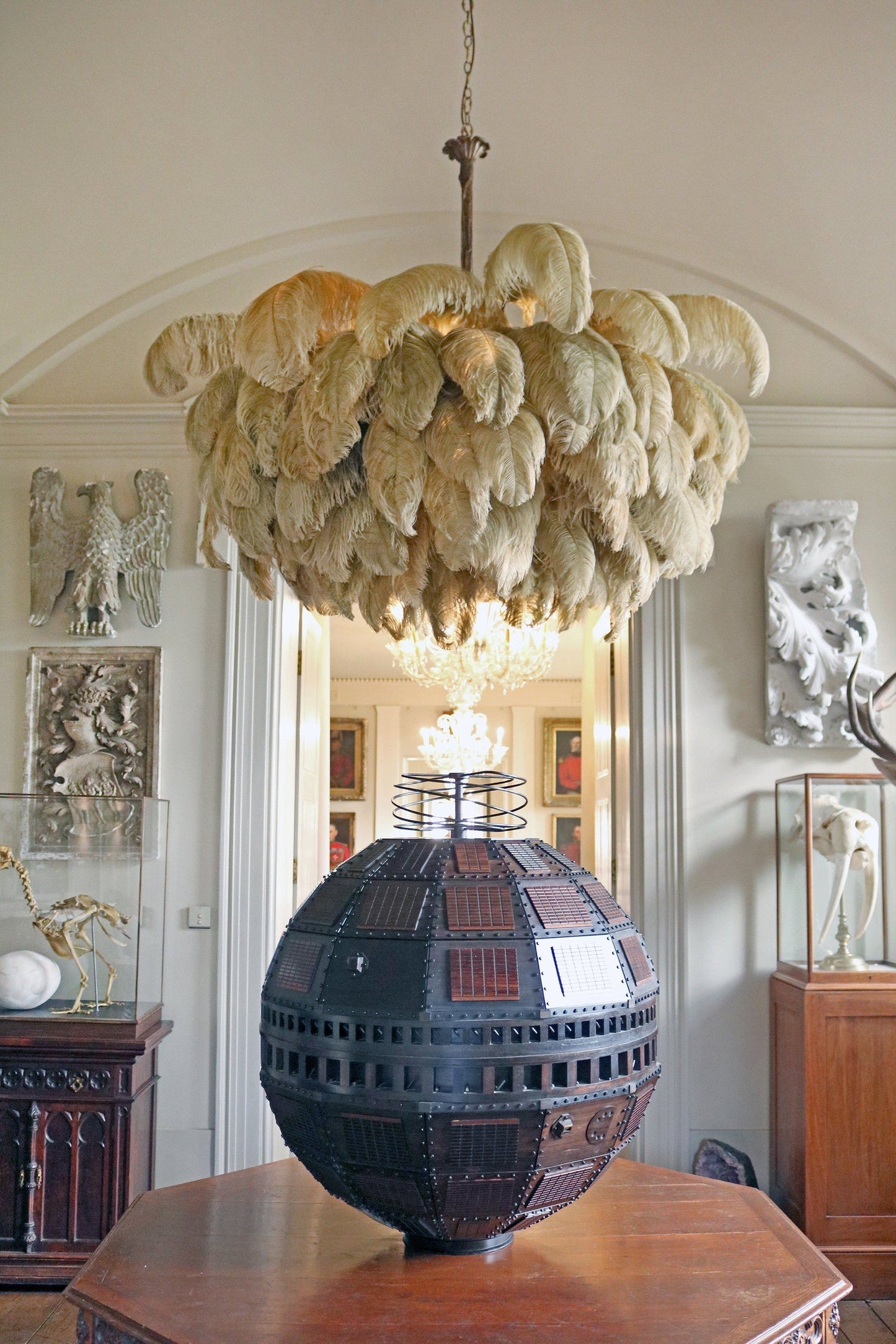 Veren Kroonluchter 56 Handgekleurde Pluimen Messing Fitting Goud Zilver Hollywood Glamour Statement Verlichting