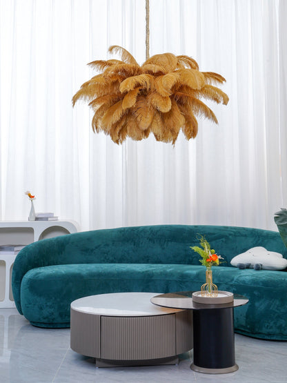 Veren Kroonluchter 56 Handgekleurde Pluimen Messing Fitting Goud Zilver Hollywood Glamour Statement Verlichting