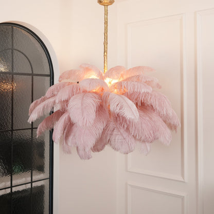 Veren Kroonluchter 56 Handgekleurde Pluimen Messing Fitting Goud Zilver Hollywood Glamour Statement Verlichting