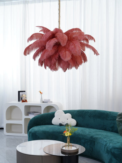Veren Kroonluchter 56 Handgekleurde Pluimen Messing Fitting Goud Zilver Hollywood Glamour Statement Verlichting