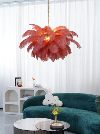 Veren Kroonluchter 56 Handgekleurde Pluimen Messing Fitting Goud Zilver Hollywood Glamour Statement Verlichting