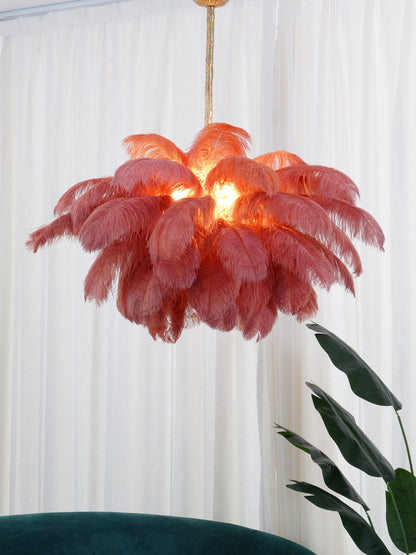 Veren Kroonluchter 56 Handgekleurde Pluimen Messing Fitting Goud Zilver Hollywood Glamour Statement Verlichting