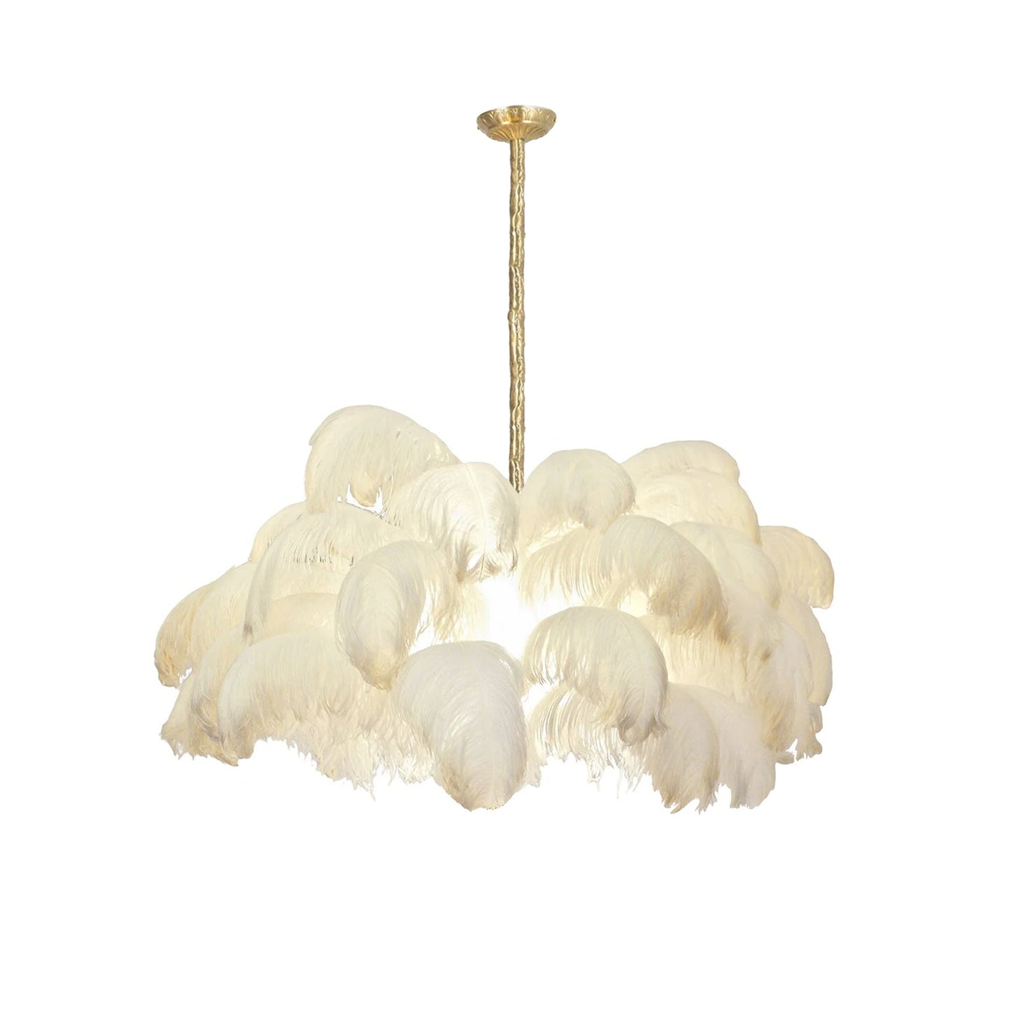Veren Kroonluchter 56 Handgekleurde Pluimen Messing Fitting Goud Zilver Hollywood Glamour Statement Verlichting