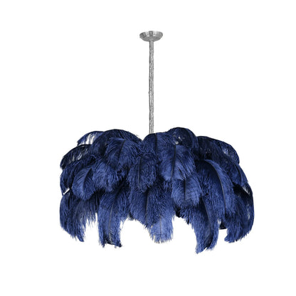 Veren Kroonluchter 56 Handgekleurde Pluimen Messing Fitting Goud Zilver Hollywood Glamour Statement Verlichting