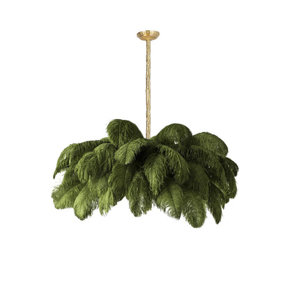 Veren Kroonluchter 56 Handgekleurde Pluimen Messing Fitting Goud Zilver Hollywood Glamour Statement Verlichting