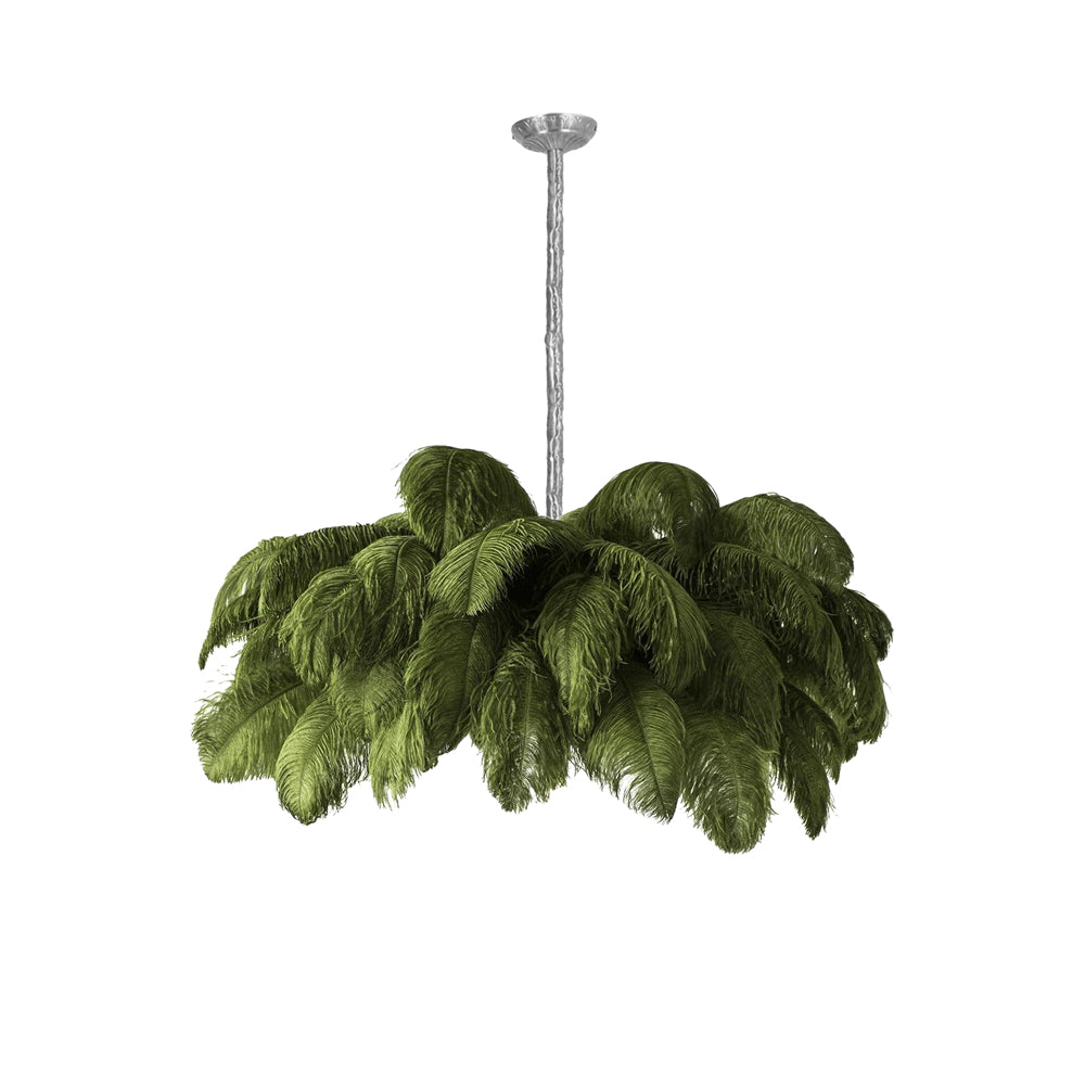 Veren Kroonluchter 56 Handgekleurde Pluimen Messing Fitting Goud Zilver Hollywood Glamour Statement Verlichting