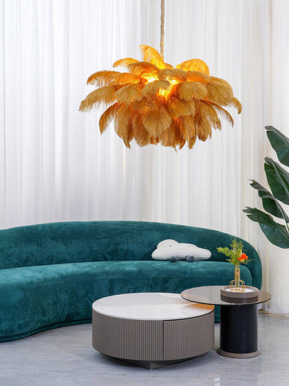 Veren Kroonluchter 56 Handgekleurde Pluimen Messing Fitting Goud Zilver Hollywood Glamour Statement Verlichting