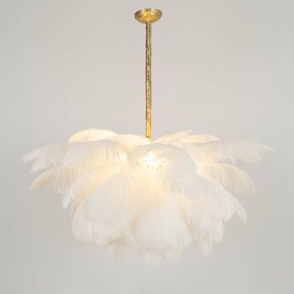 Veren Kroonluchter 56 Handgekleurde Pluimen Messing Fitting Goud Zilver Hollywood Glamour Statement Verlichting