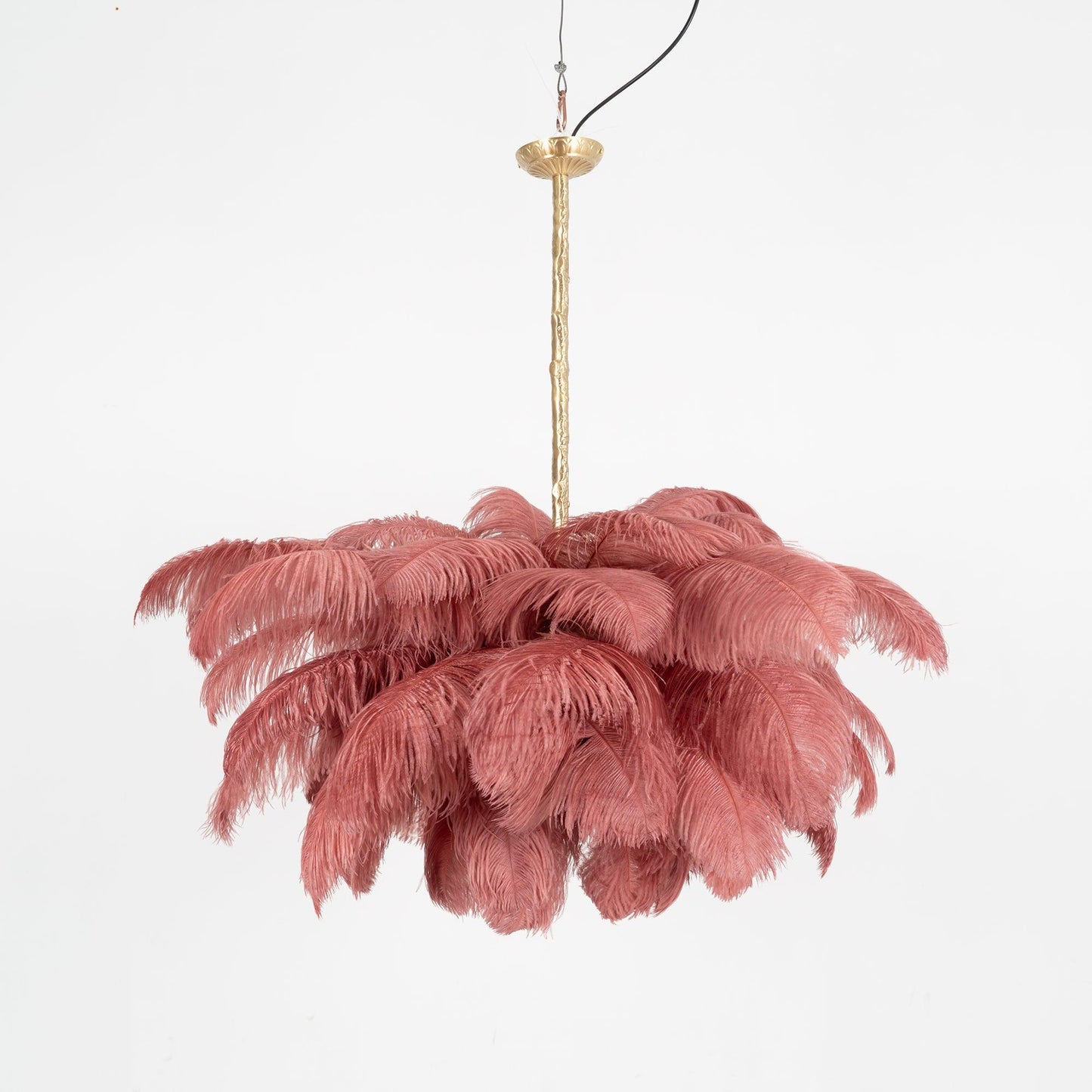 Veren Kroonluchter 56 Handgekleurde Pluimen Messing Fitting Goud Zilver Hollywood Glamour Statement Verlichting