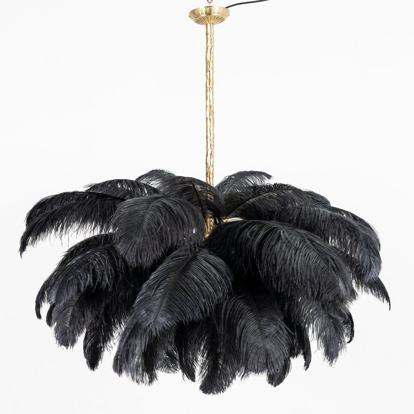 Veren Kroonluchter 56 Handgekleurde Pluimen Messing Fitting Goud Zilver Hollywood Glamour Statement Verlichting