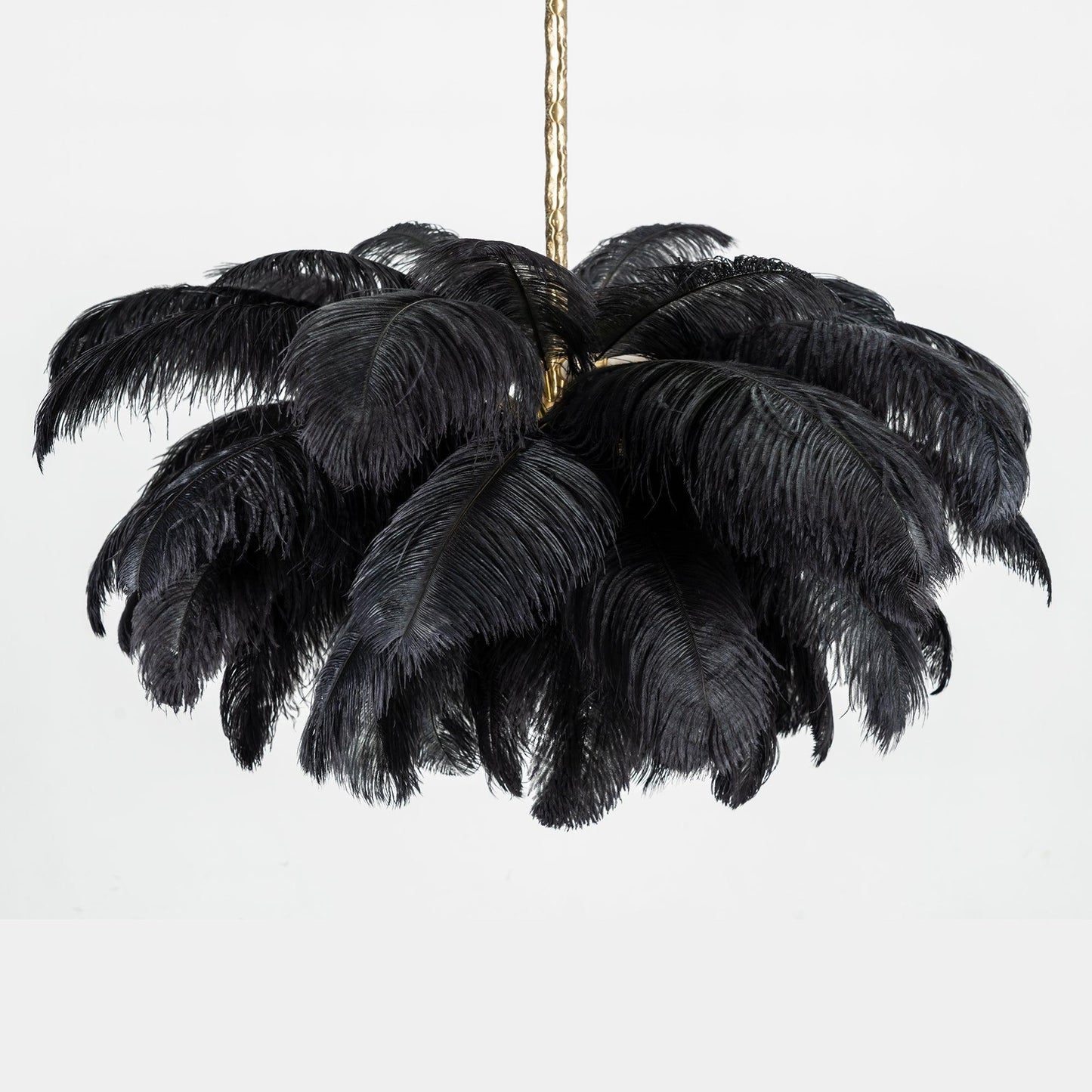 Veren Kroonluchter 56 Handgekleurde Pluimen Messing Fitting Goud Zilver Hollywood Glamour Statement Verlichting