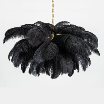 Veren Kroonluchter 56 Handgekleurde Pluimen Messing Fitting Goud Zilver Hollywood Glamour Statement Verlichting