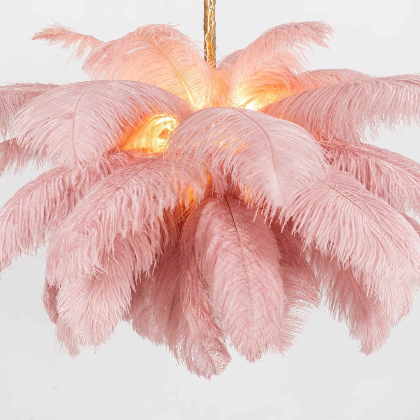 Veren Kroonluchter 56 Handgekleurde Pluimen Messing Fitting Goud Zilver Hollywood Glamour Statement Verlichting