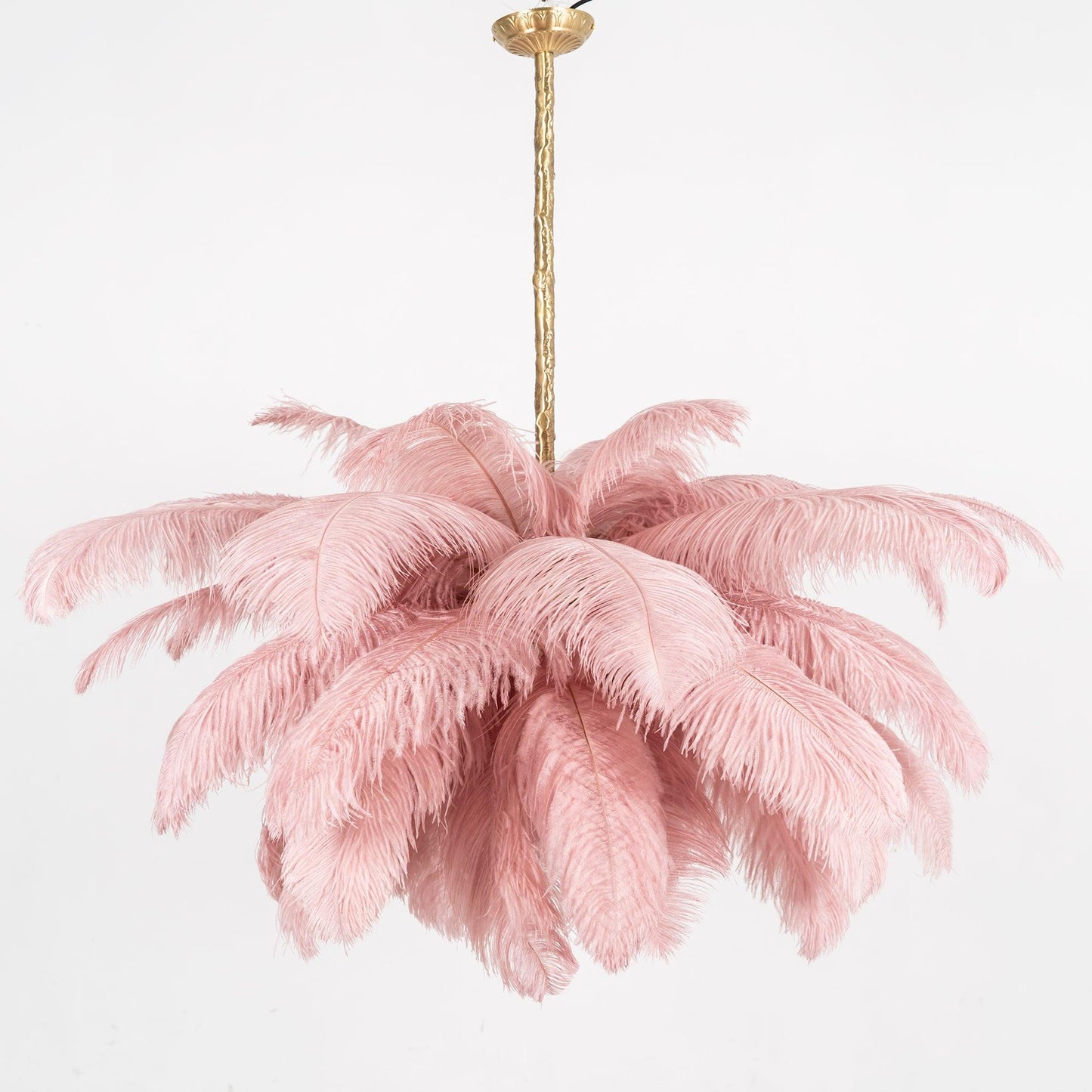Veren Kroonluchter 56 Handgekleurde Pluimen Messing Fitting Goud Zilver Hollywood Glamour Statement Verlichting