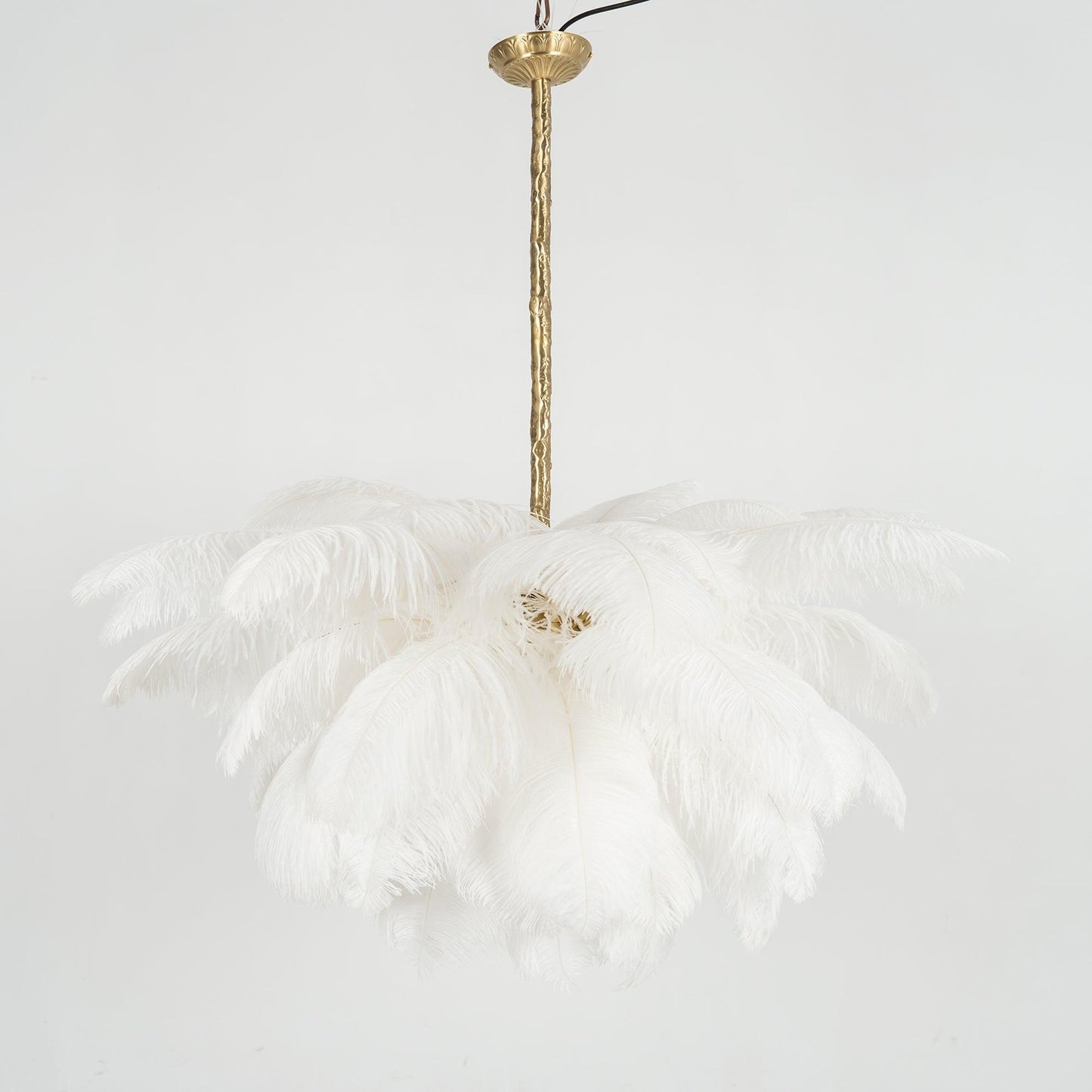Veren Kroonluchter 56 Handgekleurde Pluimen Messing Fitting Goud Zilver Hollywood Glamour Statement Verlichting