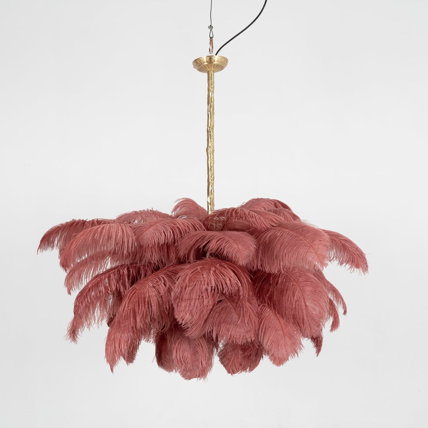 Veren Kroonluchter 56 Handgekleurde Pluimen Messing Fitting Goud Zilver Hollywood Glamour Statement Verlichting