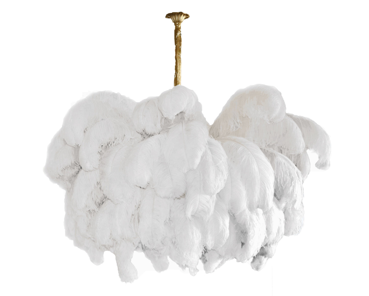 Veren Kroonluchter 56 Handgekleurde Pluimen Messing Fitting Goud Zilver Hollywood Glamour Statement Verlichting