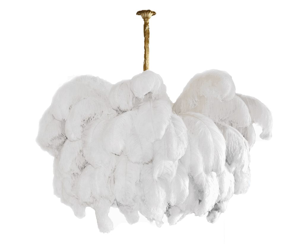 Veren Kroonluchter 56 Handgekleurde Pluimen Messing Fitting Goud Zilver Hollywood Glamour Statement Verlichting
