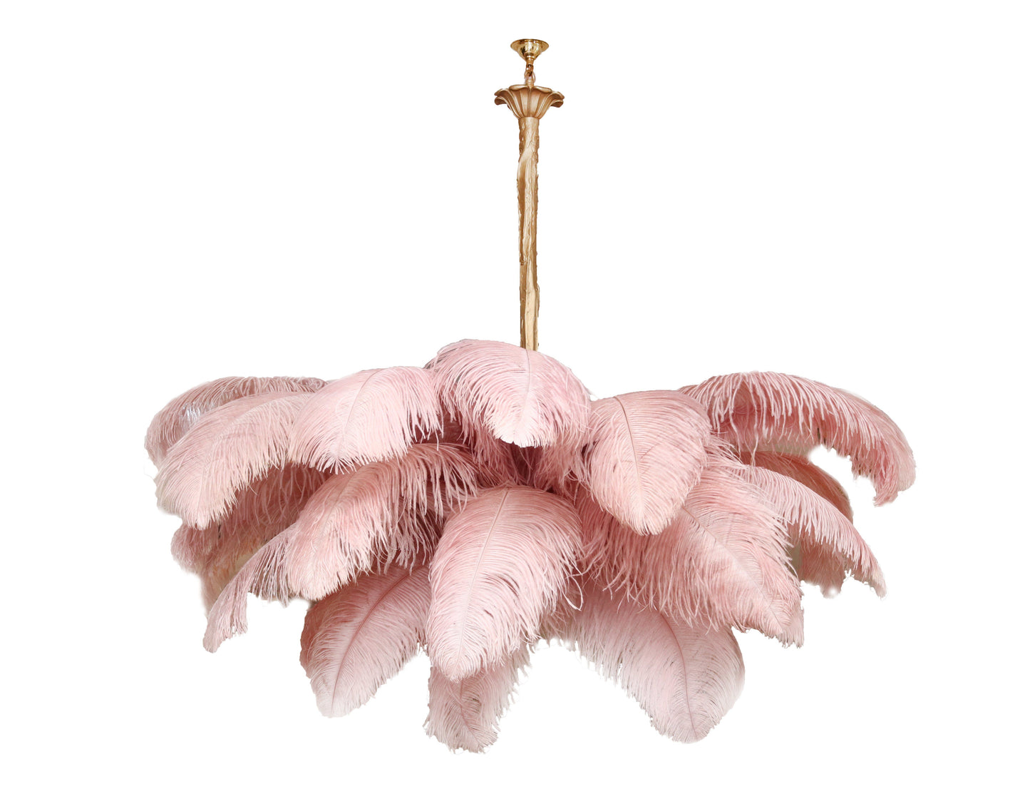 Veren Kroonluchter 56 Handgekleurde Pluimen Messing Fitting Goud Zilver Hollywood Glamour Statement Verlichting