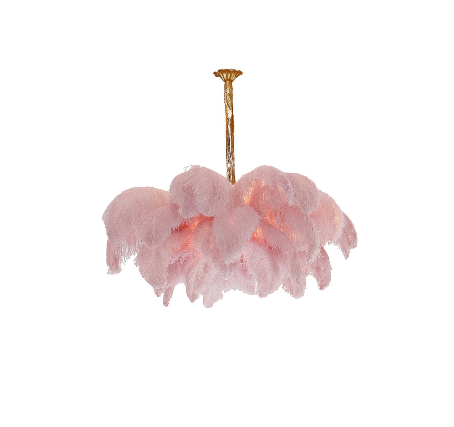Veren Kroonluchter 56 Handgekleurde Pluimen Messing Fitting Goud Zilver Hollywood Glamour Statement Verlichting